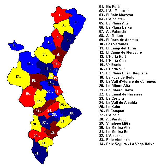 Mapa mudo comunidad valenciana - Imagui