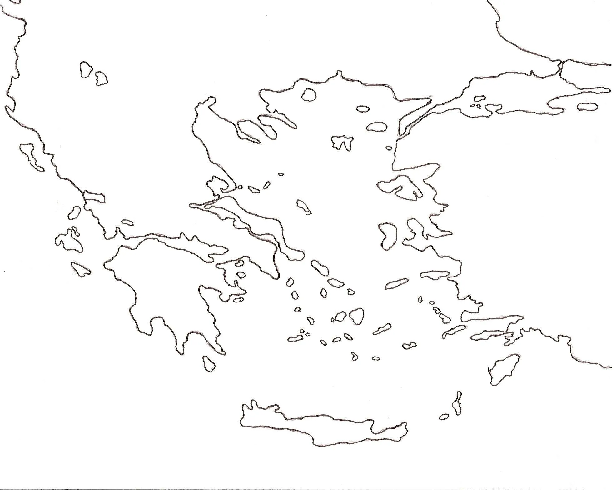 Mapa mudo de Grecia