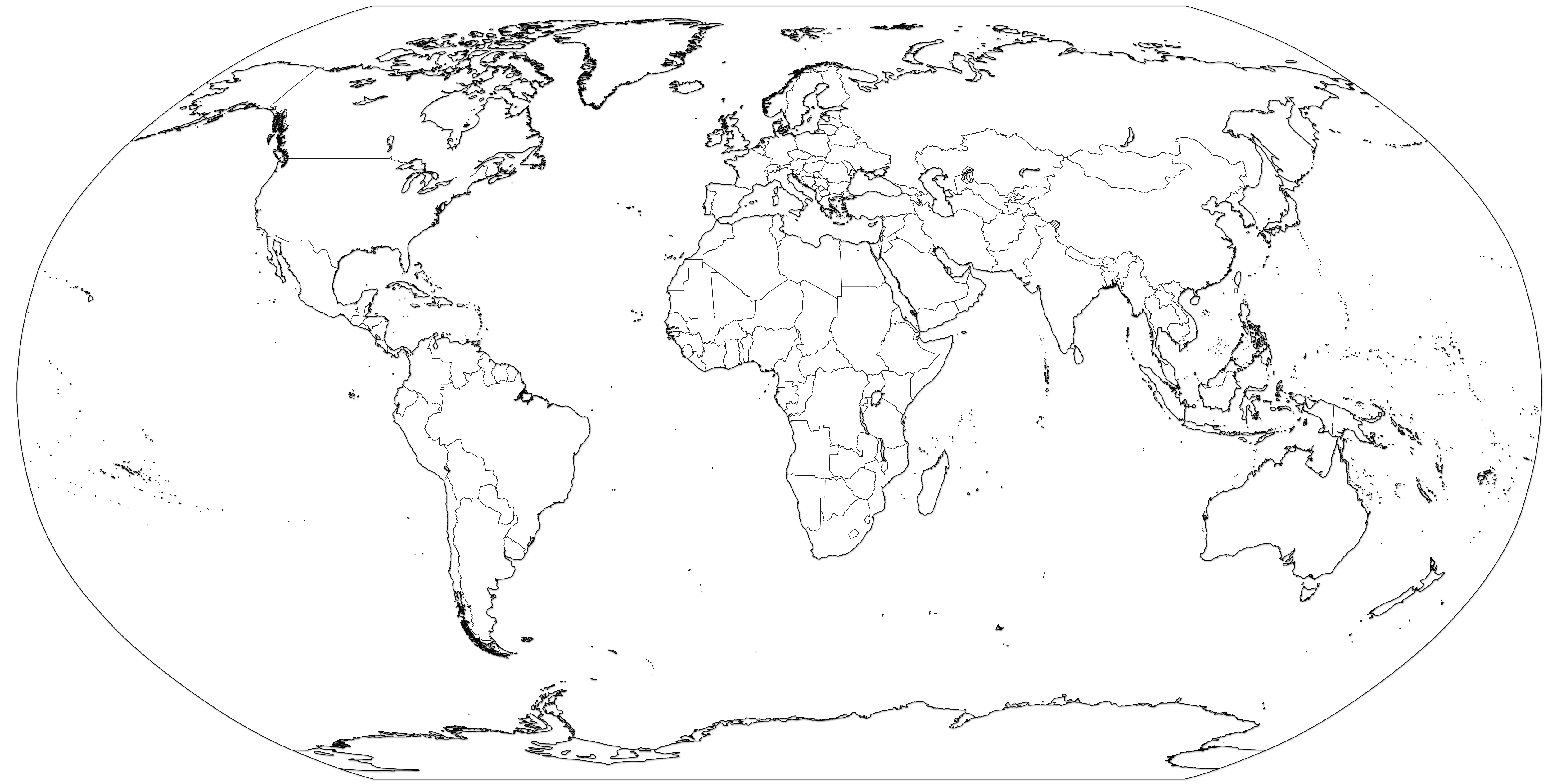 Mapa Mudo del Mundo - Tamaño completo