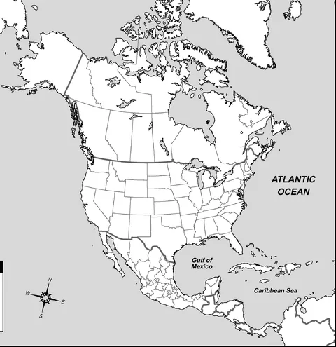 Mapa Mudo Político de América del Norte