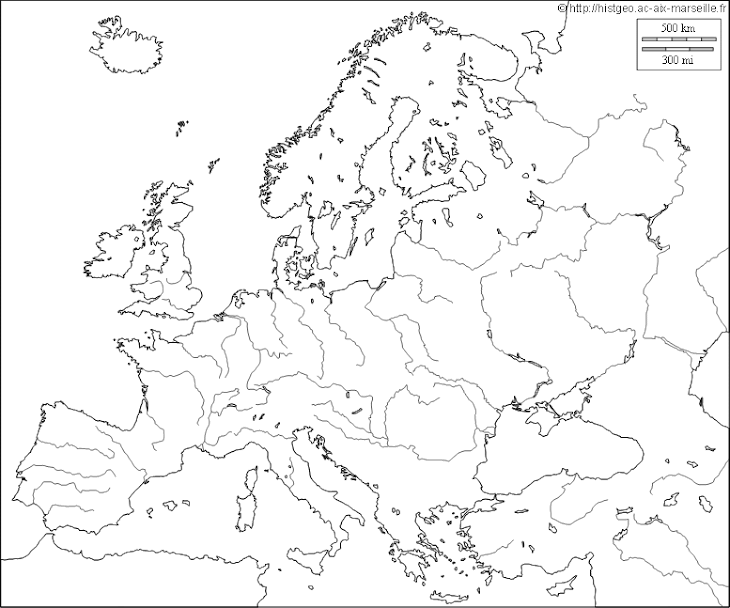 Mapa Mudo De Rios De Europa Para Imprimir