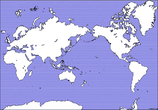 mapa mundi en blanco