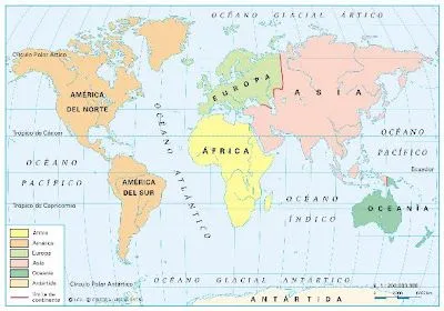 El mapa mundi y sus continentes - Imagui