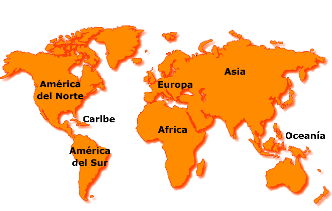 Mapa con sus continentes - Imagui