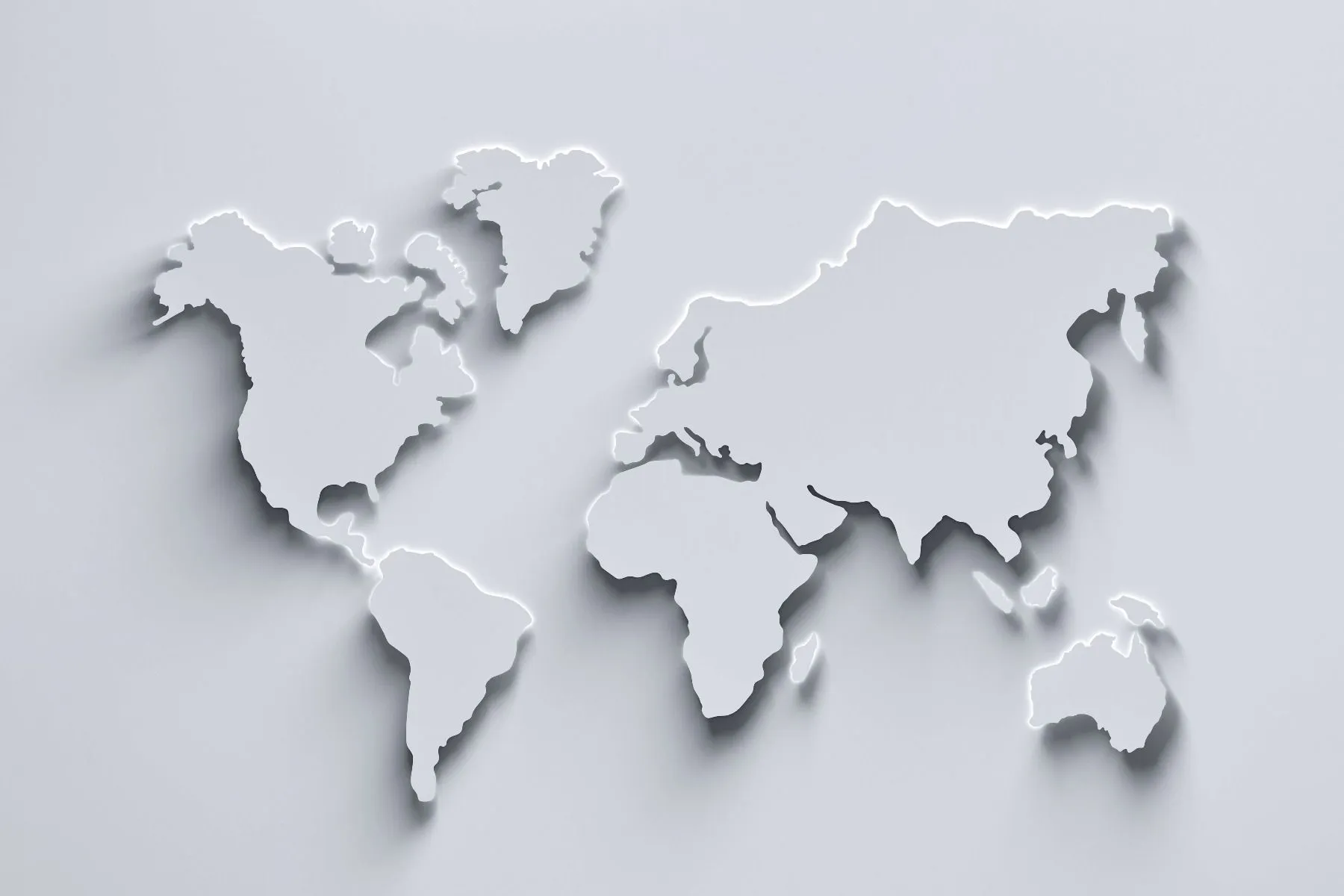 Mapa mundial en 3D blanco PapelPintado.com