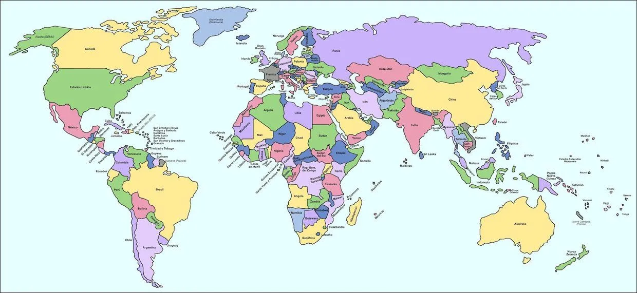 Mapa mundial: continentes y paises importantes - ThingLink