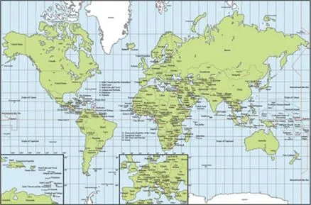 Mapa con nombres de paises - Imagui