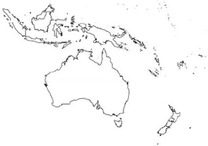 Mapa oceania para imprimir - Imagui