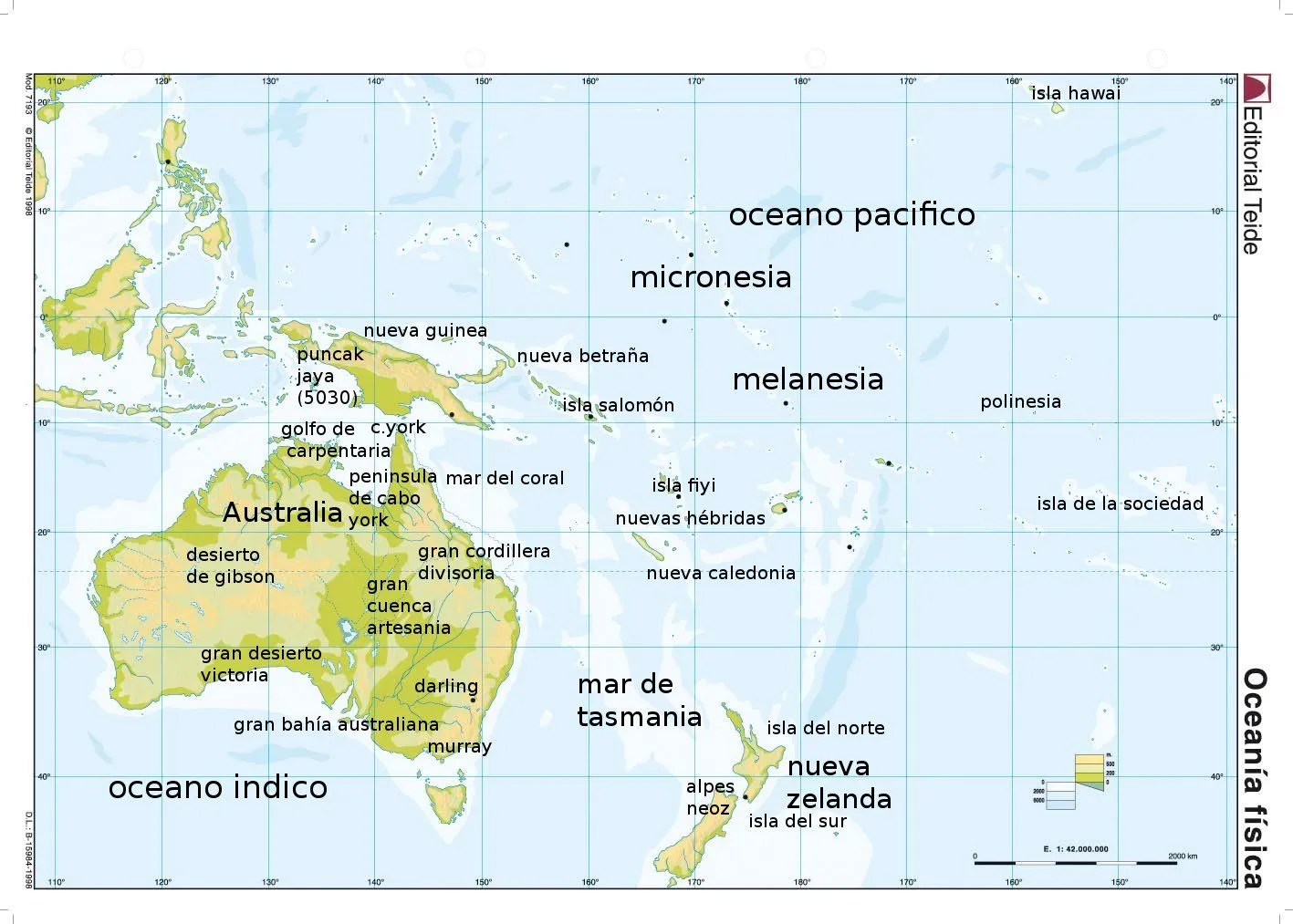Mapa De Oceania Con Nombres