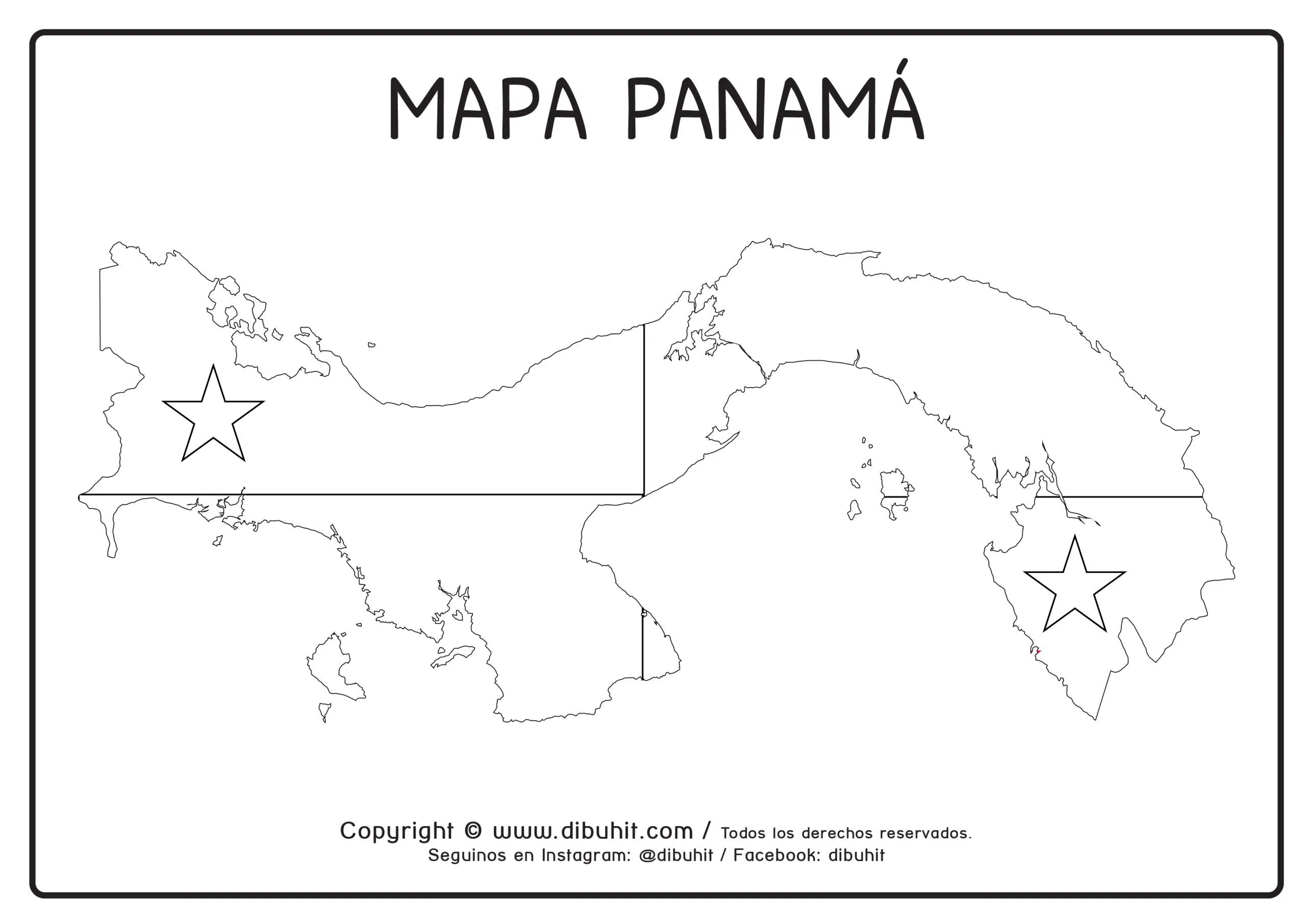 Mapa de Panamá con mapa – DibuHit