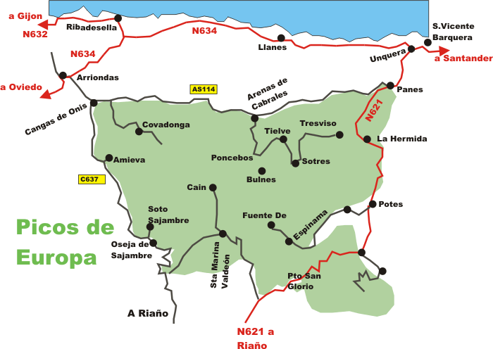 Mapa Picos de Europa