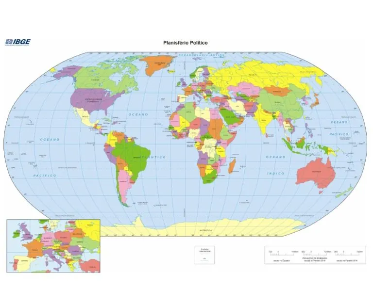 Mapa Planisferio A Color Mapamundi | PDF