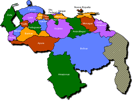 Mapa politico administrativo de venezuela para colorear - Imagui