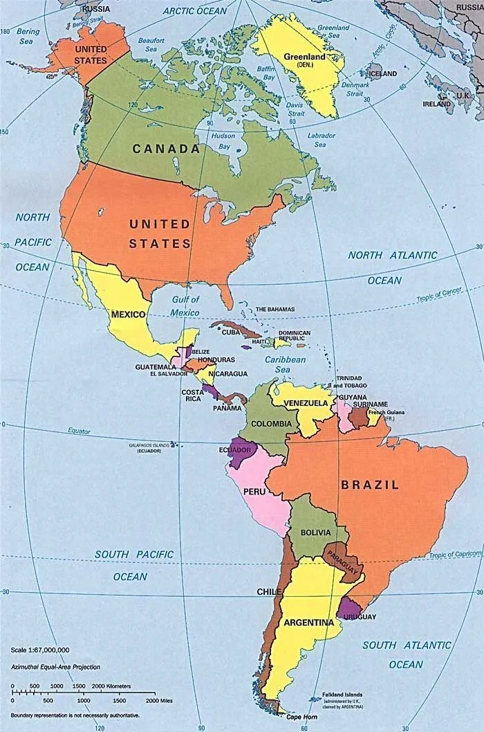 Mapa Político de las Américas | Viatermal