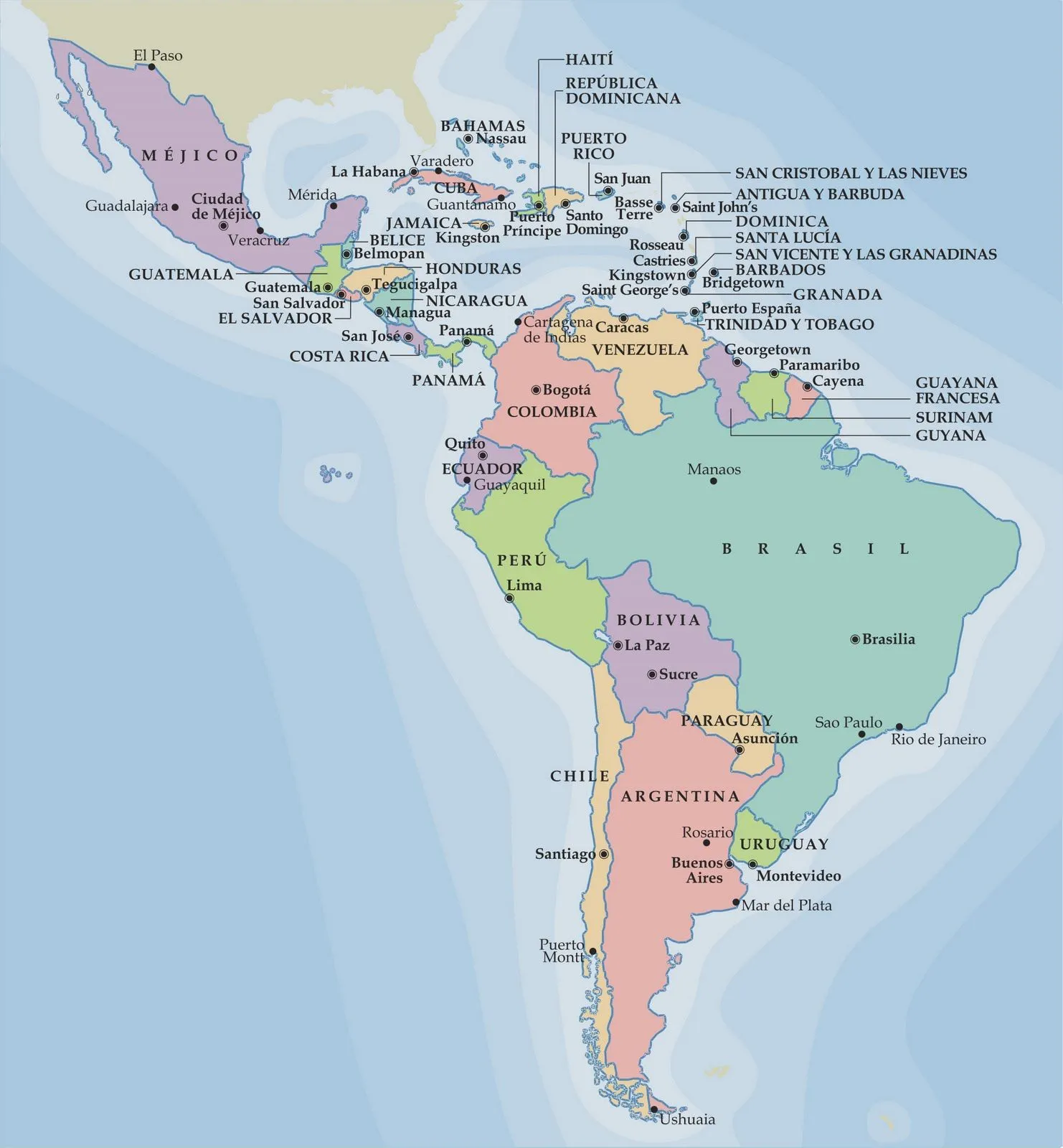 Mapa Político De Ámerica Para Imprimir Imagui 9320