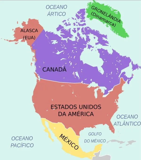 Mapa político de América | Países de América del Norte y América ...