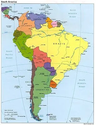 Mapa politico de america del sur para colorear - Imagui