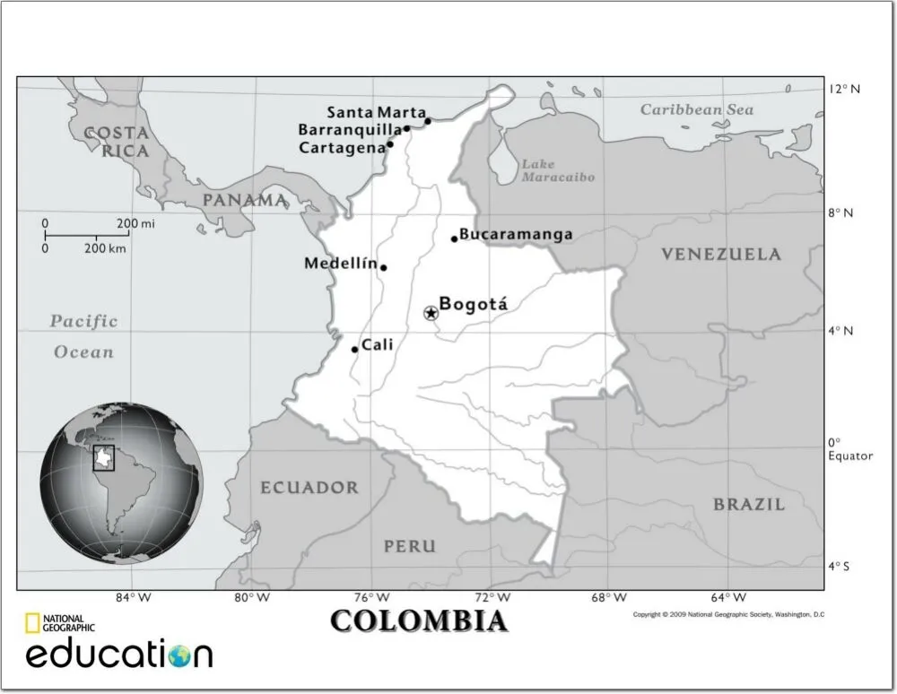 Mapa político de Colombia para imprimir Mapa de departamentos de ...