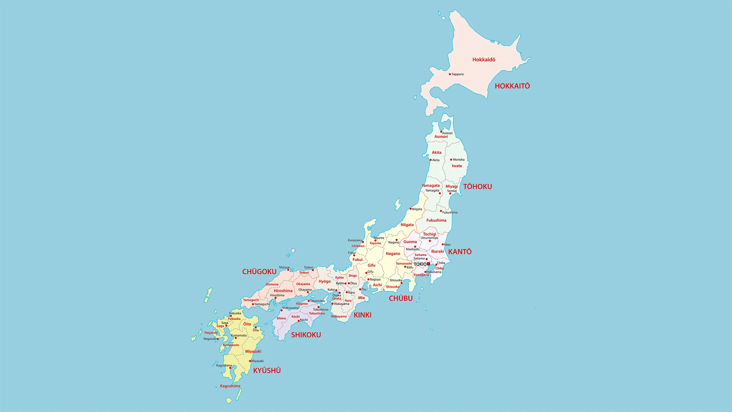 Mapa Político de Japón