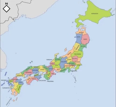 Mapa político de Japón para imprimir Mapa de prefecturas de Japón ...