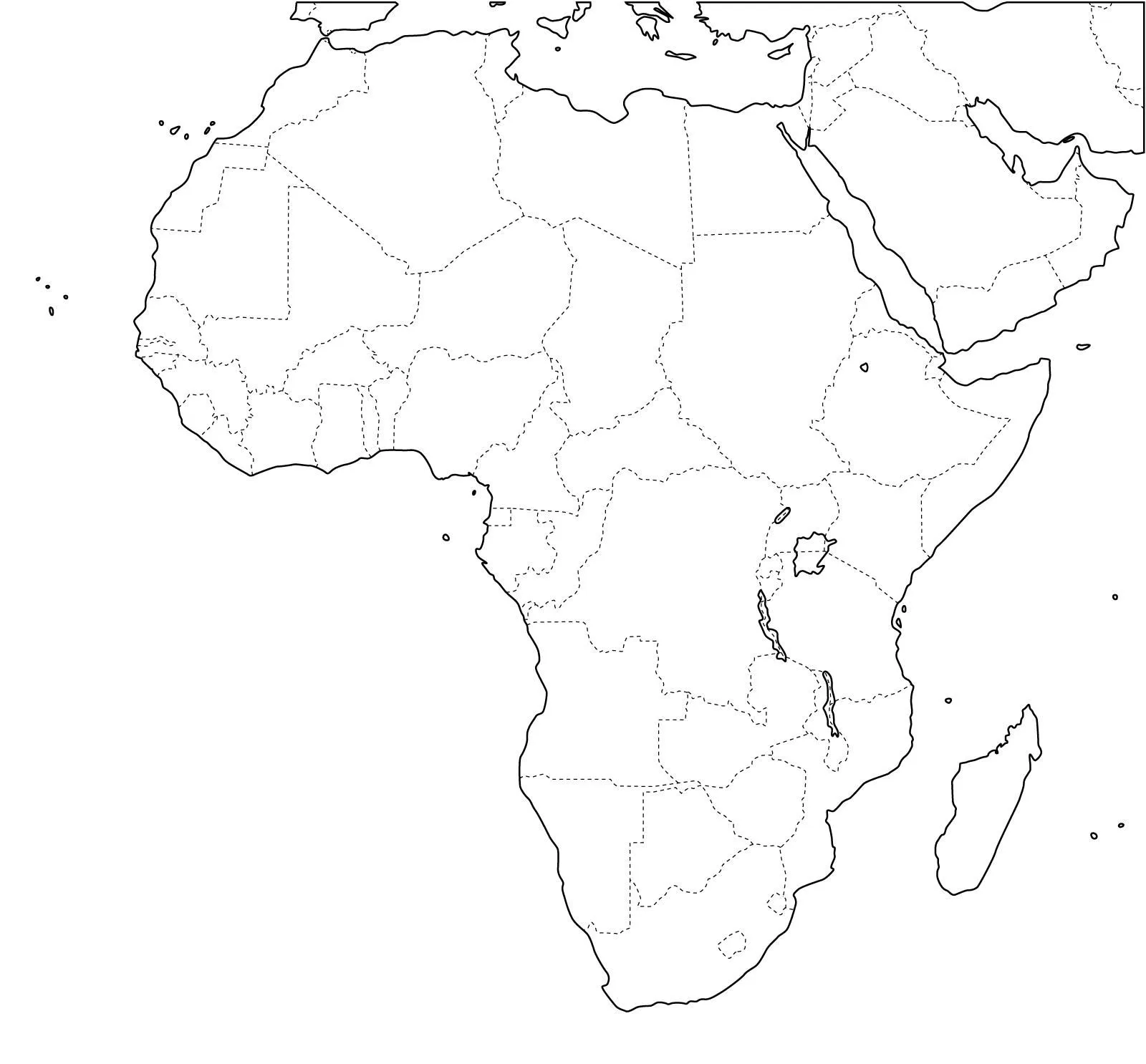 Mapa político mudo de África para imprimir Mapa de países de ...