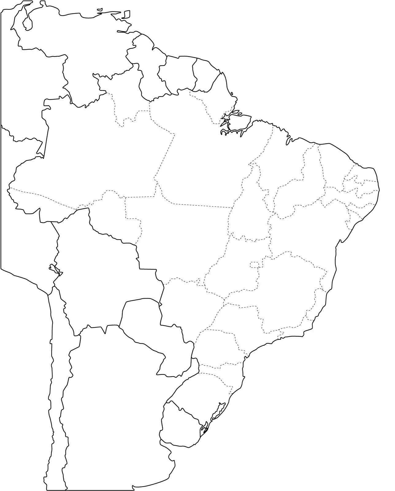 Mapa político mudo de Brasil para imprimir Mapa de estados de ...