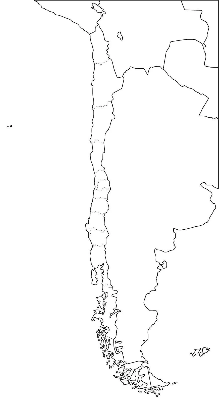 Mapa político mudo de Chile para imprimir Mapa de regiones de ...