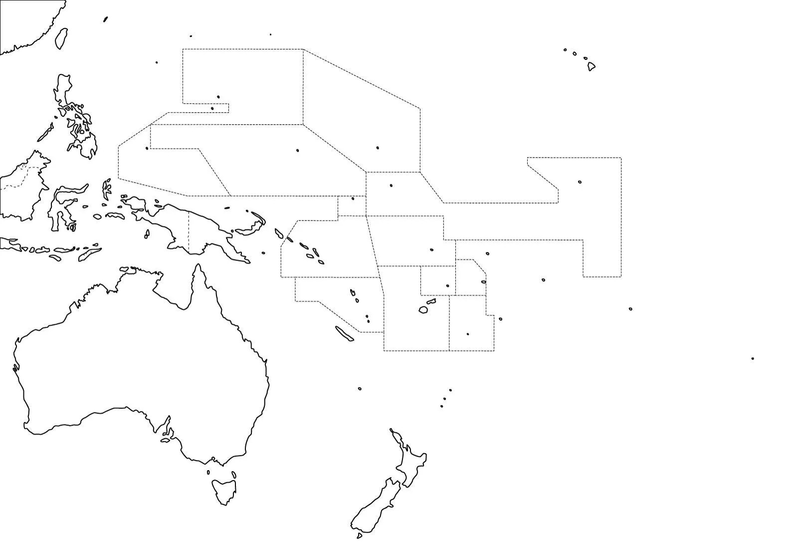 Mapa político mudo de Oceanía para imprimir Mapa de países de ...