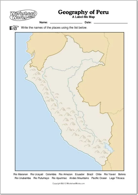 Mapa político mudo de Perú para imprimir Mapa de departamentos de ...