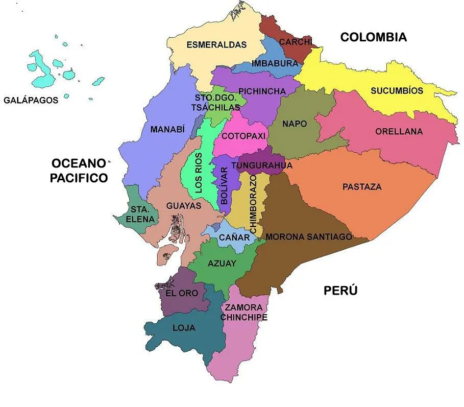 Mapa de las Provincias de Ecuador - Noticias de Ecuador