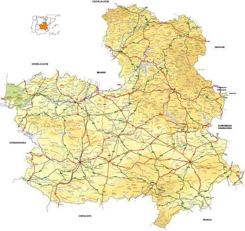 Mapa red de carreteras Castilla la Mancha | Mapa-