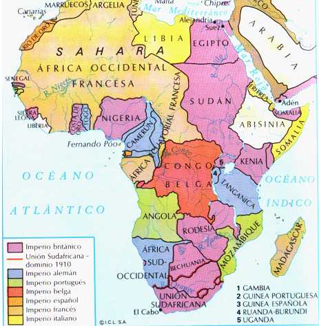 Mapa sobre el reparto de Africa | Ateneahistoria