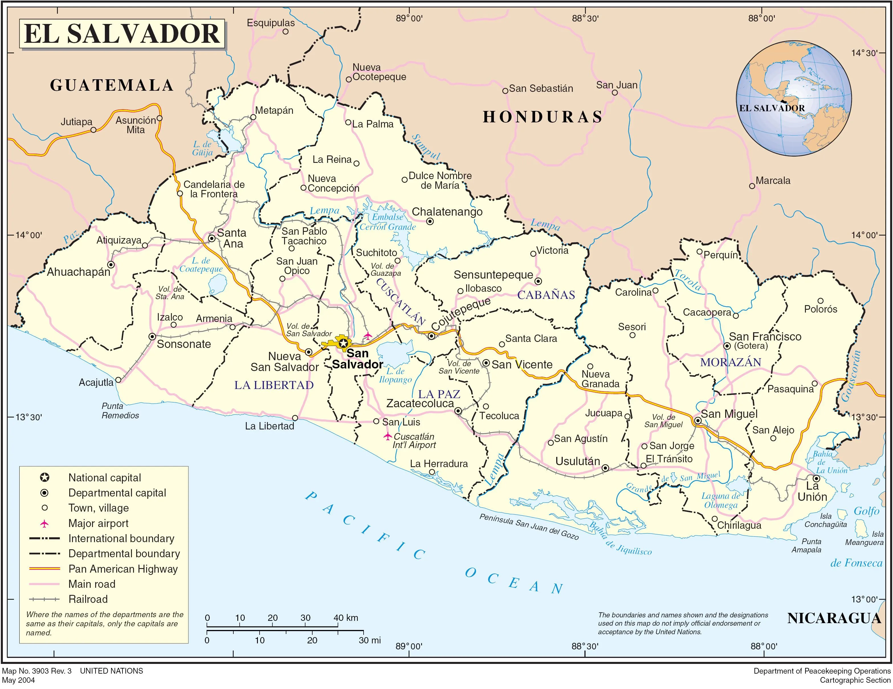 Mapa de El Salvador -