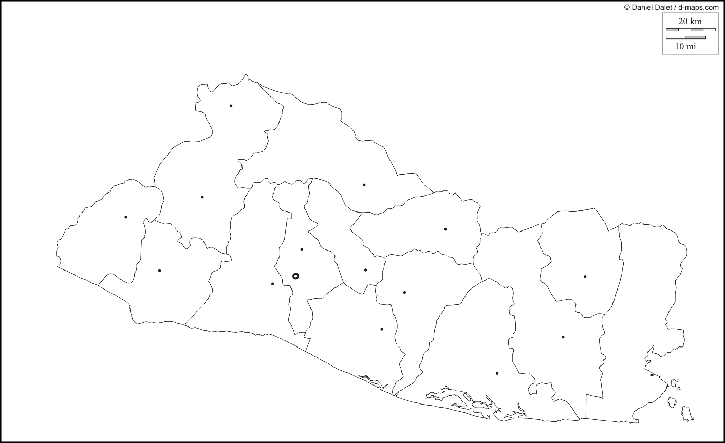 Mapa de El salvador Colouring Pages