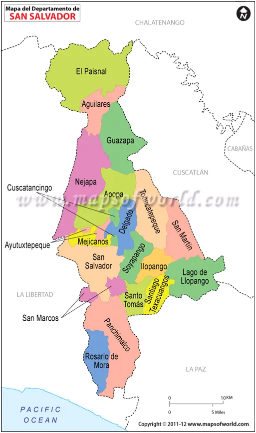 Mapa de San Salvador , Departmento de San Salvador El Salvador