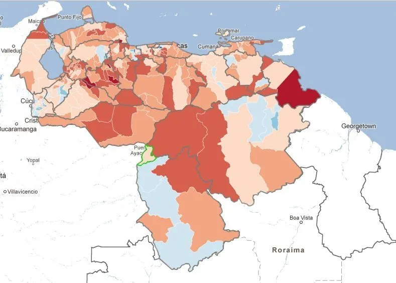 Así quedó el mapa de Venezuela tras el 7-