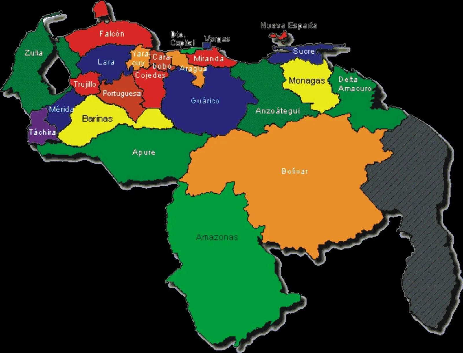 Mapa de venezuela y sus estados y capitales - Imagui