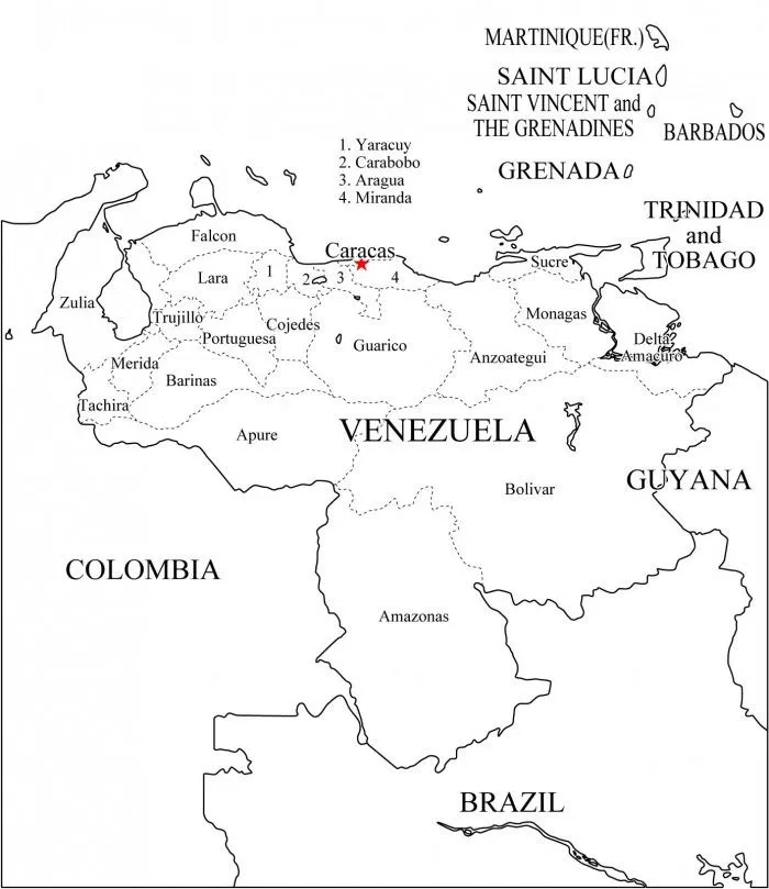 Mapa de Venezuela para Colorear: Imágenes y Dibujos del Mapa venezolano para  imprimir