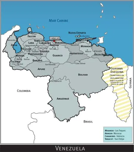 El mapa de venezuela con sus limites - Imagui