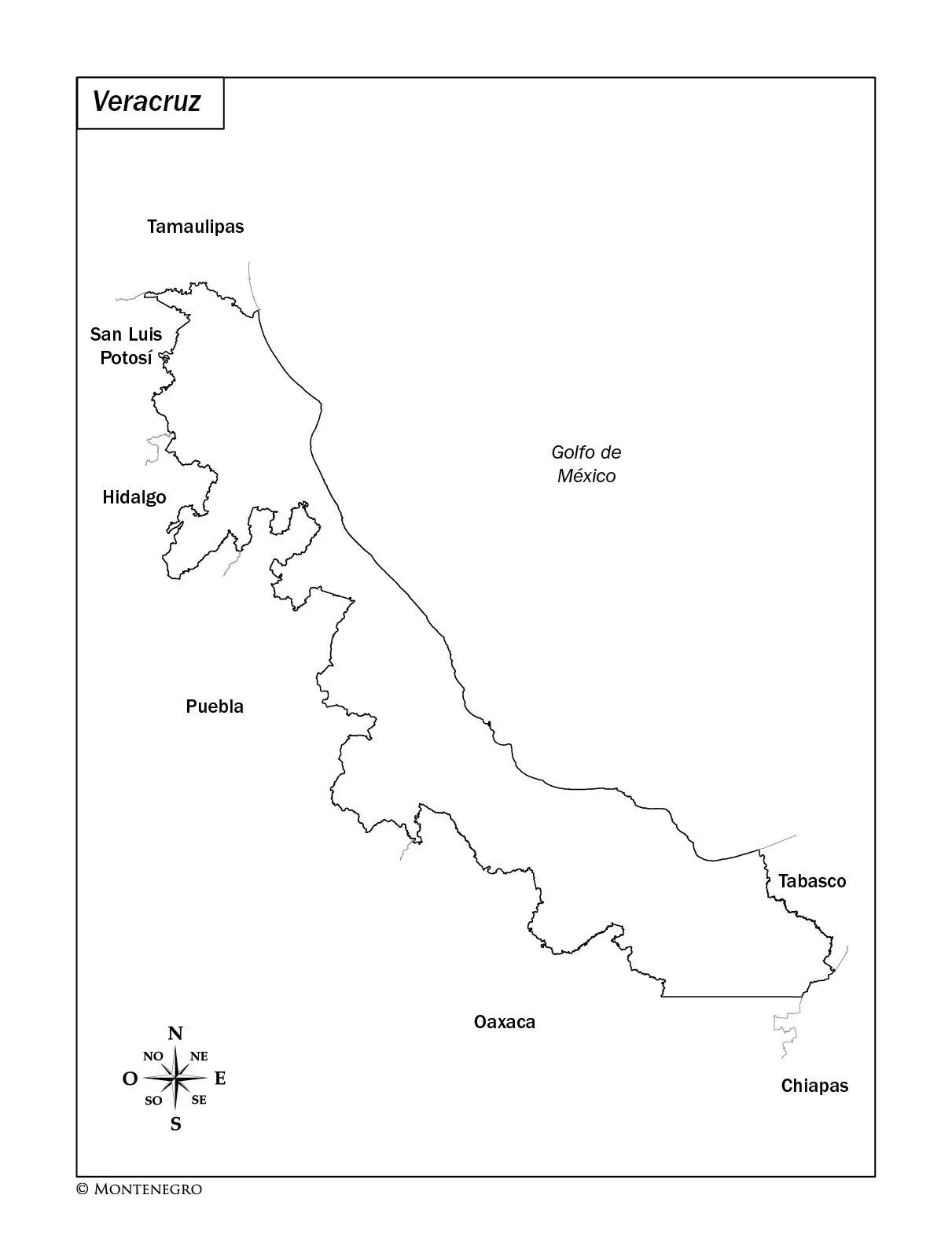 Mapa de Veracruz con nombres y su división política - Imagui