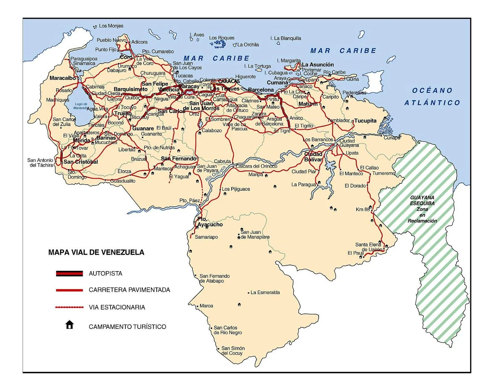 Mapa vial de Venezuela