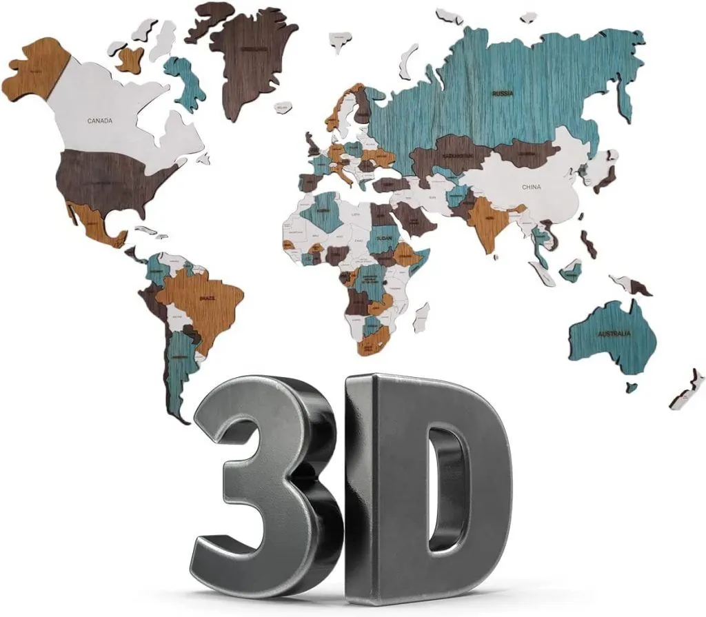 Mapamundi 3d ▷ el mejor para decorar la pared de tu despacho