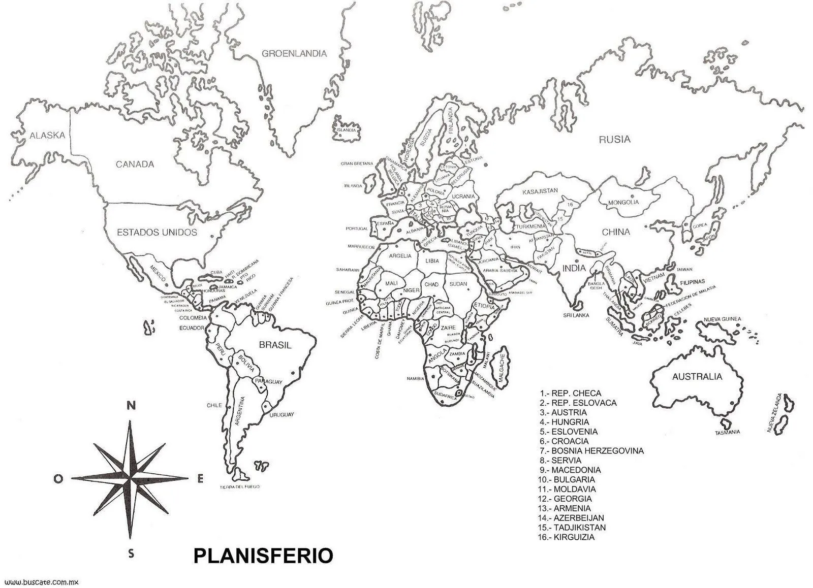 Mapamundi blanco y negro - Imagui | Arcilla polinerica | Pinterest ...