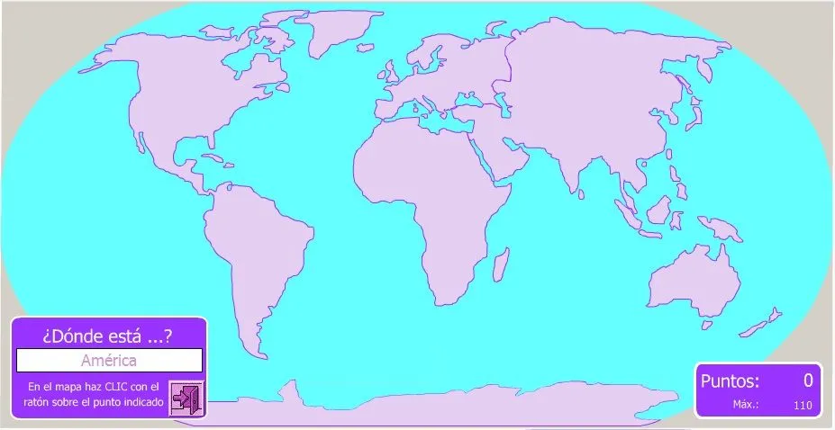 Mapamundi con los continentes y oceanos - Imagui