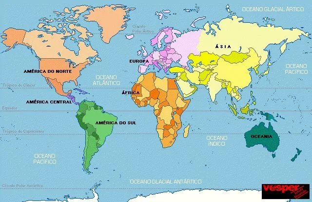 Mapamundi y sus continentes y paises - Imagui