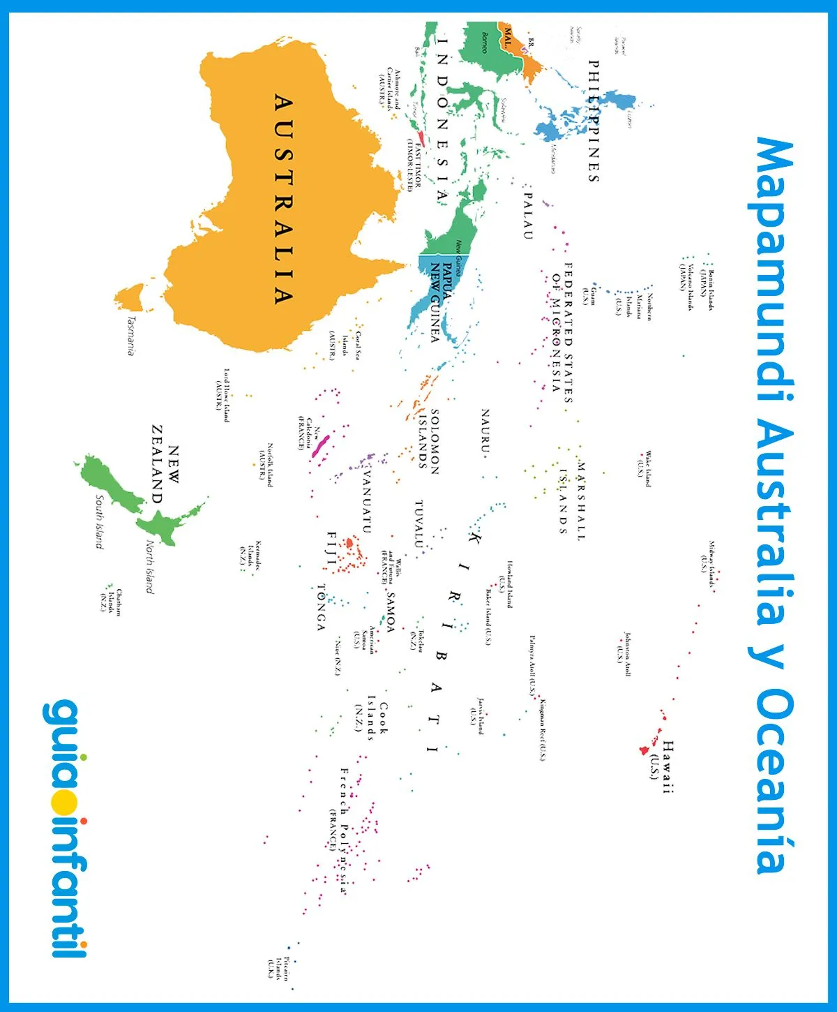 Mapamundis con nombres de países y capitales para imprimir para niños