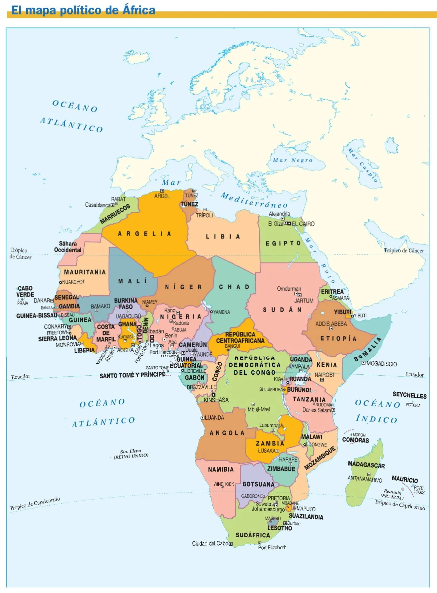MAPAS DE ÁFRICA: FÍSICOS, POLÍTICOS Y MUDOS | JUGANDO Y APRENDIENDO