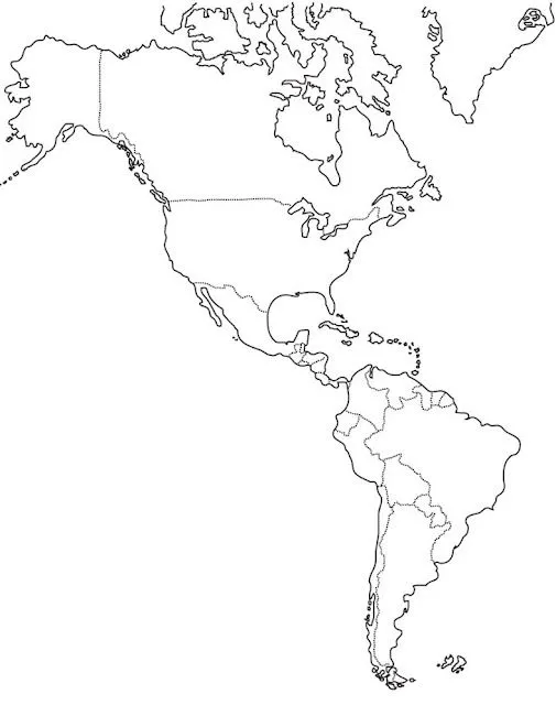 Mapa continente americano politico para imprimir - Imagui