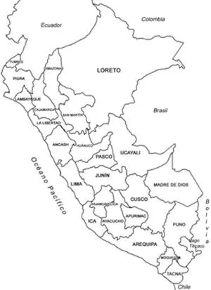 mapa del Peru para colorear