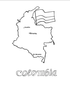 mapa de Colombia para colorear